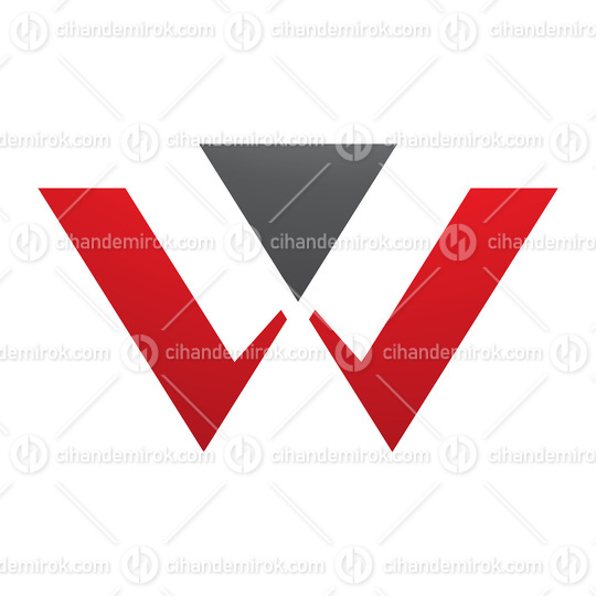 Red and Black Triangle Shaped Letter W Icon
