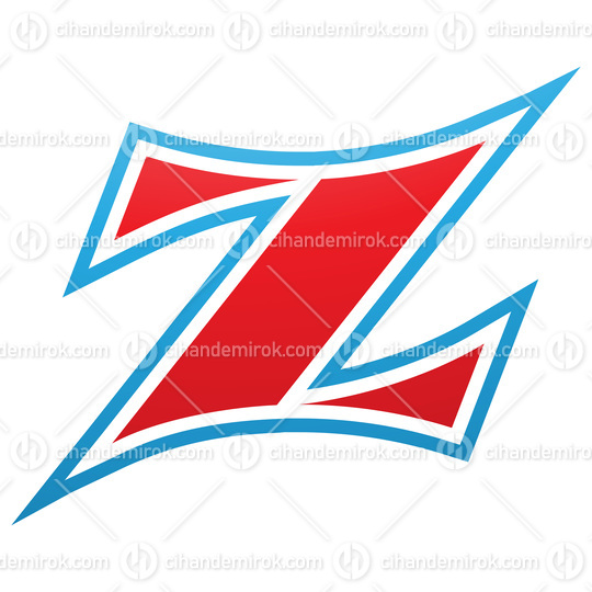 Red and Blue Arc Shaped Letter Z Icon