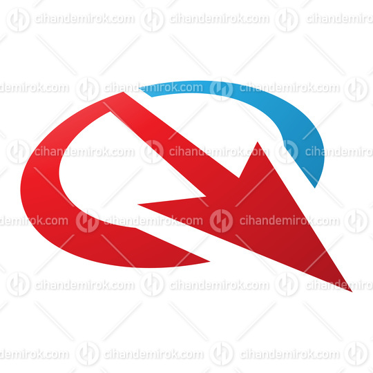 Red and Blue Arrow Shaped Letter Q Icon