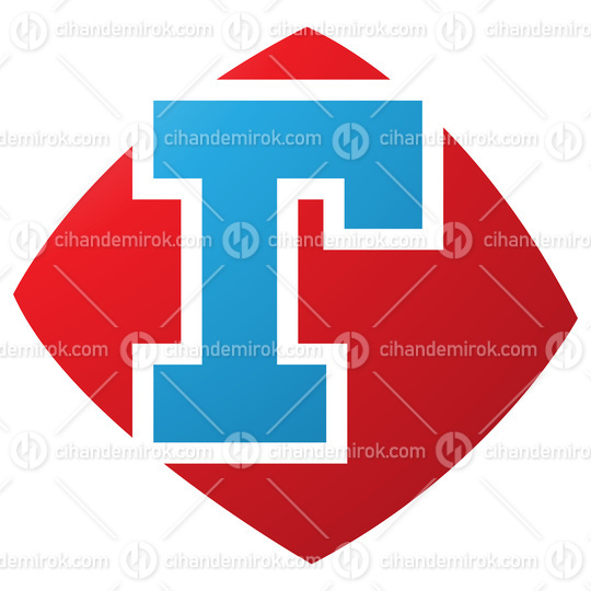 Red and Blue Bulged Square Shaped Letter R Icon
