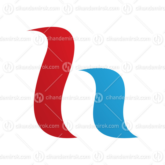 Red and Blue Calligraphic Letter H Icon