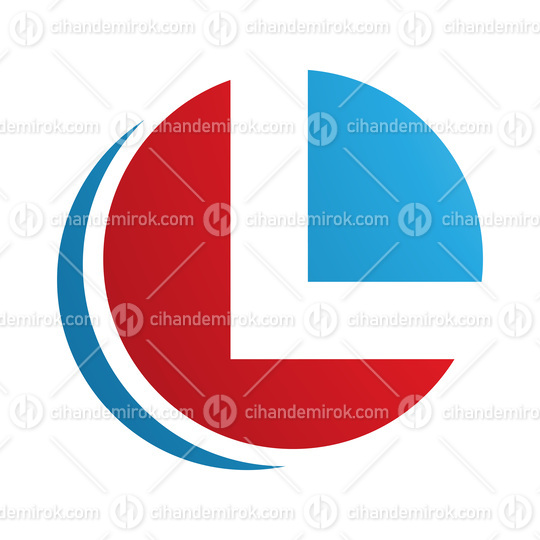 Red and Blue Circle Shaped Letter L Icon