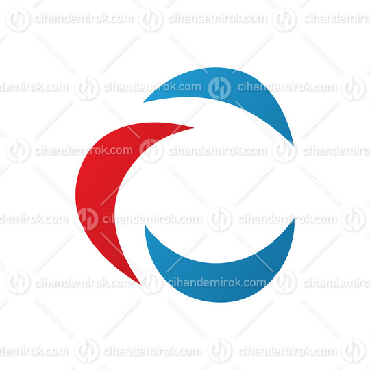 Red and Blue Crescent Shaped Letter C Icon