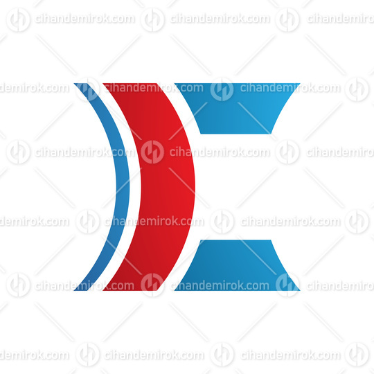 Red and Blue Lens Shaped Letter C Icon