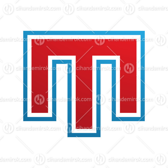 Red and Blue Letter M Icon with an Outer Stripe