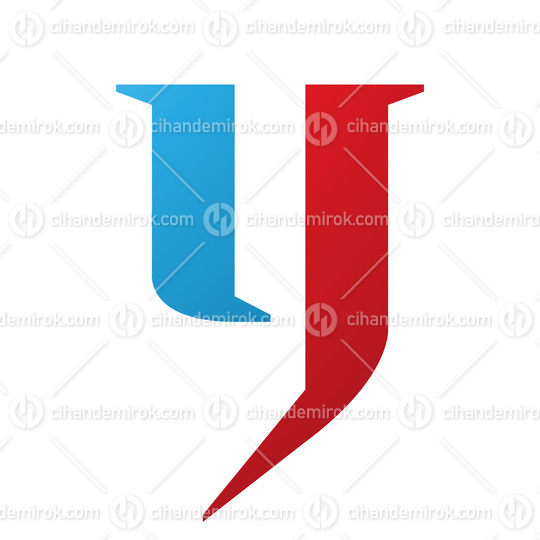 Red and Blue Lowercase Letter Y Icon