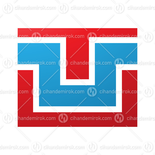 Red and Blue Rectangle Shaped Letter U Icon