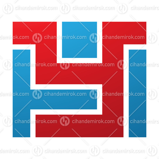 Red and Blue Rectangle Shaped Letter Y Icon