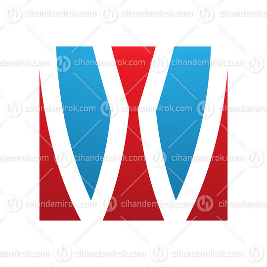Red and Blue Square Shaped Letter W Icon