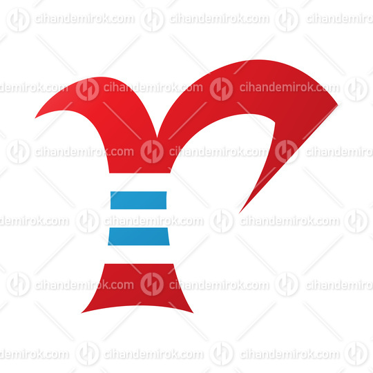 Red and Blue Striped Letter R Icon