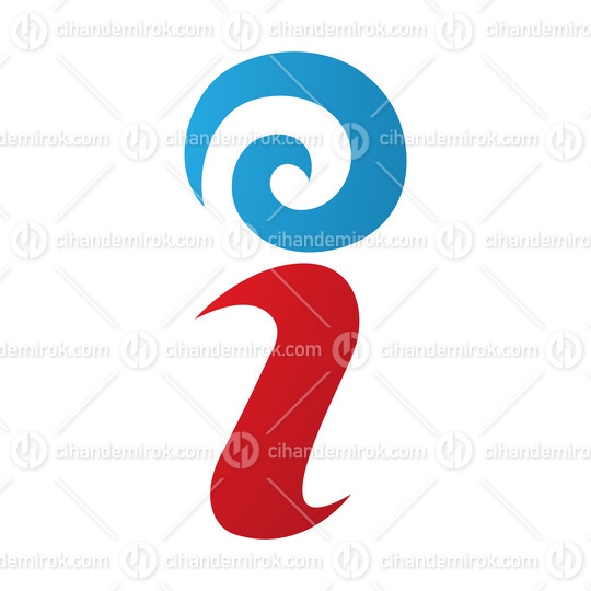 Red and Blue Swirly Letter I Icon