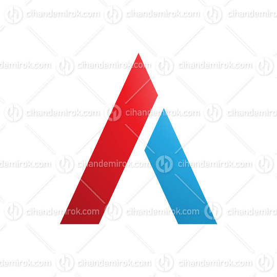 Red and Blue Trapezium Shaped Letter A Icon