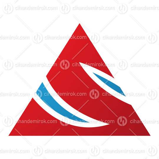 Red and Blue Triangle Shaped Letter S Icon