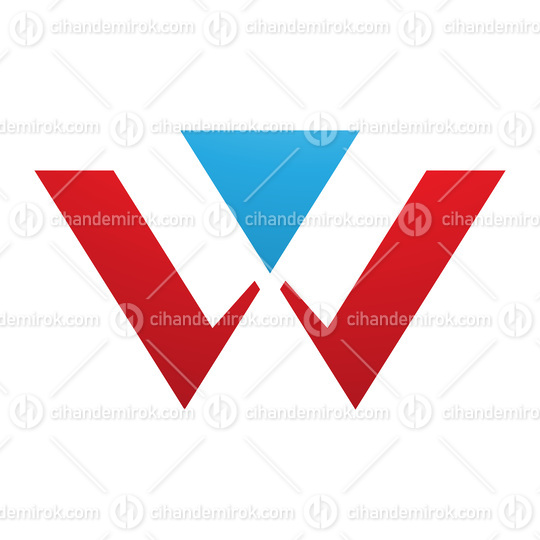 Red and Blue Triangle Shaped Letter W Icon