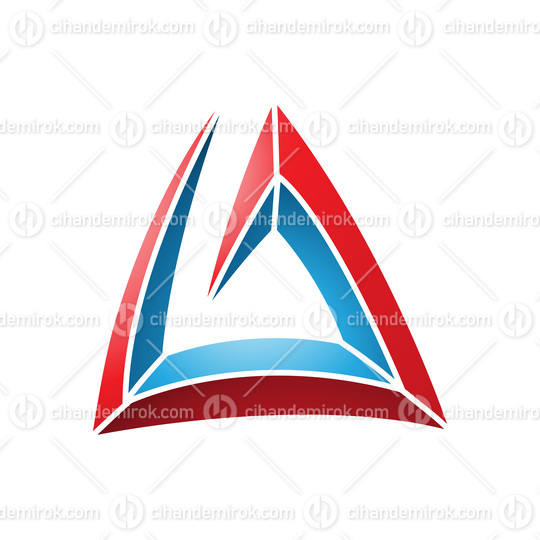 Red and Blue Triangular Spiral Letter A Icon
