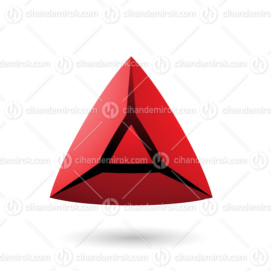 Red and Bold 3d Pyramid Vector Illustration
