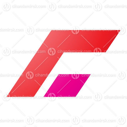 Red and Magenta Rectangular Italic Letter C Icon