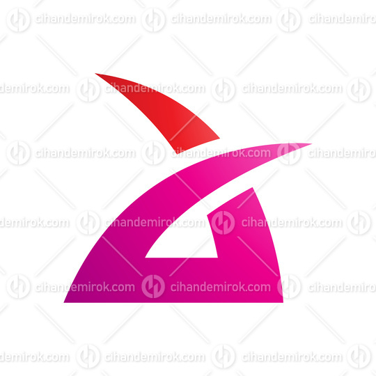 Red and Magenta Spiky Grass Shaped Letter A Icon
