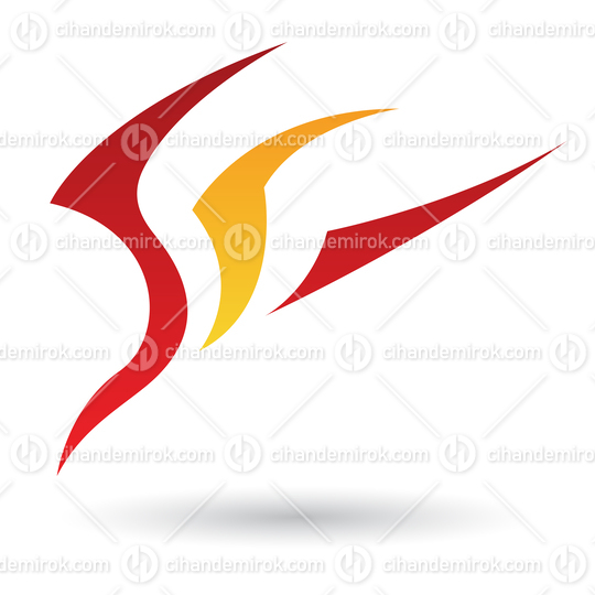 Red and Orange Abstract Eagle Icon