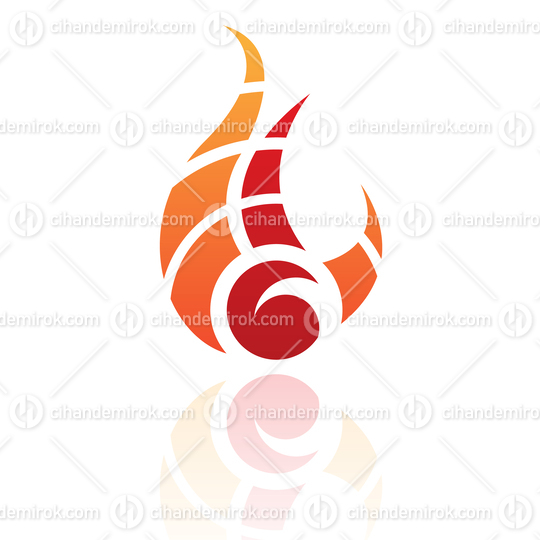 Red and Orange Abstract Fire Like Logo Icon