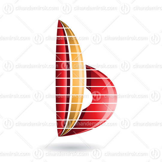 Red and Orange Abstract Striped Skyscraper Shaped Letter B Icon