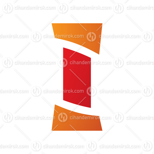 Red and Orange Antique Pillar Shaped Letter I Icon