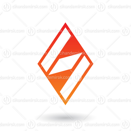 Red and Orange Diamond Shaped Letter S Vector Illustration