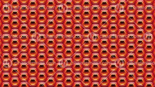 Red and Orange Embossed Hexagon Background Vector Illustration