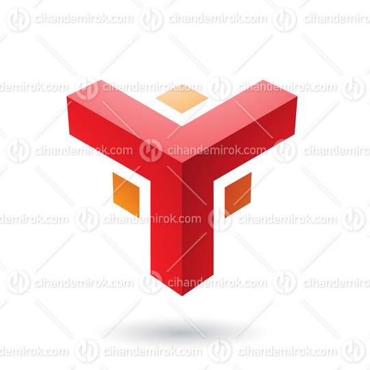 Red and Orange Futuristic Corner Shape Vector Illustration