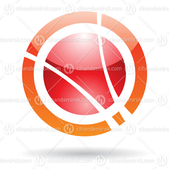 Red and Orange Glossy Orbit Like Abstract Logo Icon