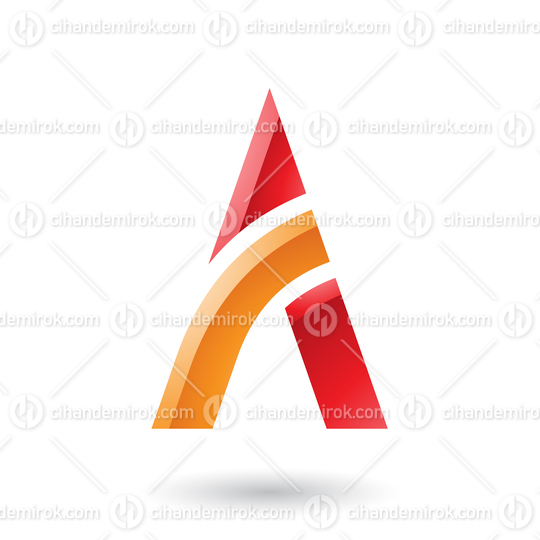 Red and Orange Letter A with a Bowed Stick Vector Illustration