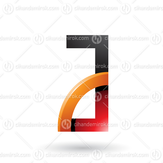 Red and Orange Letter A with a Glossy Quarter Circle