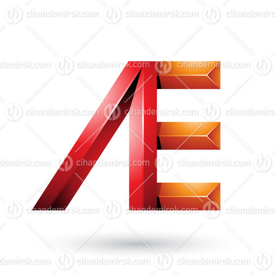 Red and Orange Pyramid Like Dual Letters of A and E