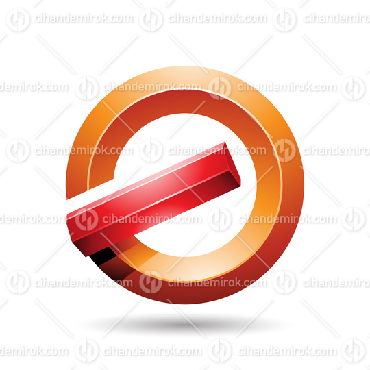Red and Orange Round Glossy Reversed Letter G or A Icon