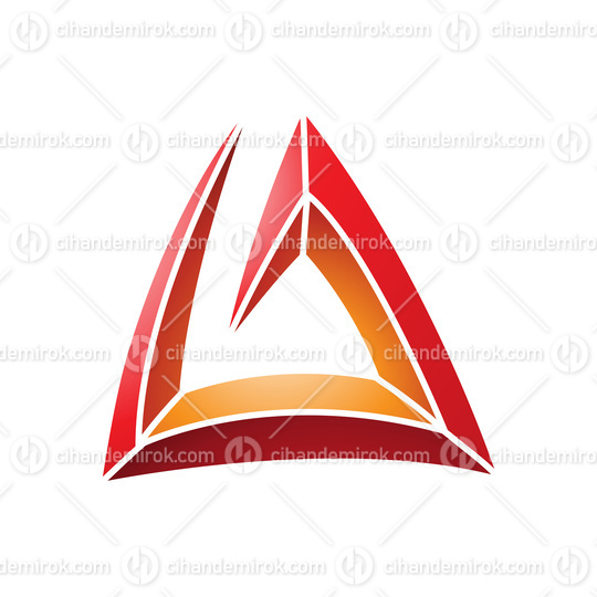Red and Orange Triangular Spiral Letter A Icon