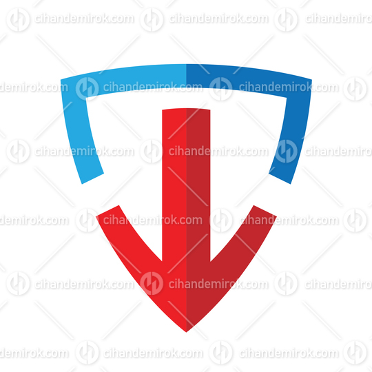 Red Arrow and Blue Shield Logo Icon - Bundle No: 121