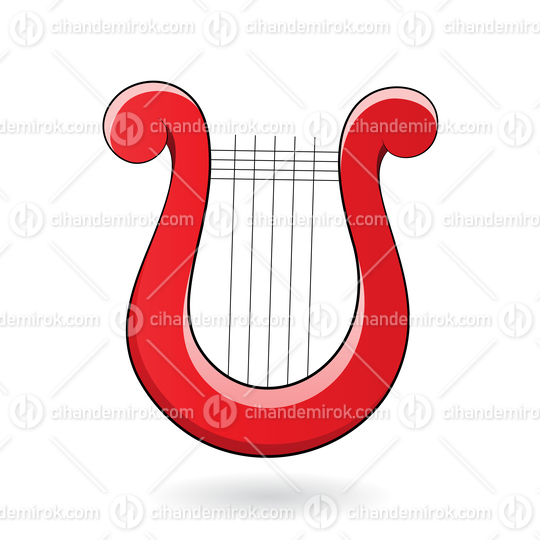 Red Cartoon Harp Icon
