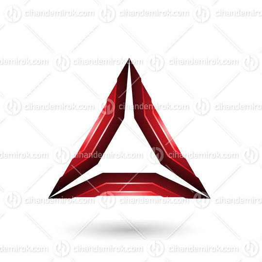 Red Glossy Mechanic Triangle Vector Illustration