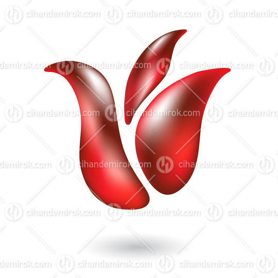 Red Glossy Tulip Flower Icon