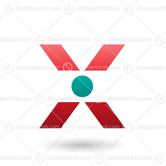 Red Icon of Letter X with a Circle Vector Illustration