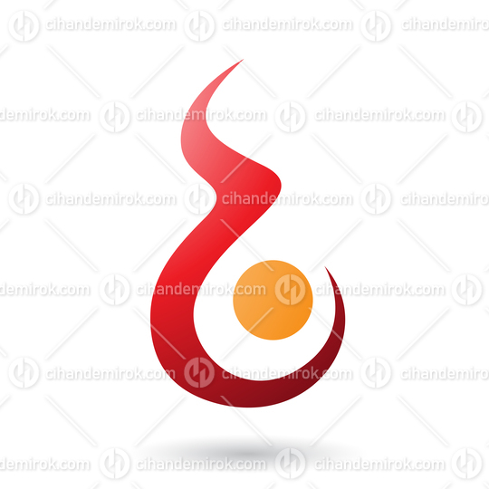 Red Letter B Shaped Fire Icon Vector Illustration