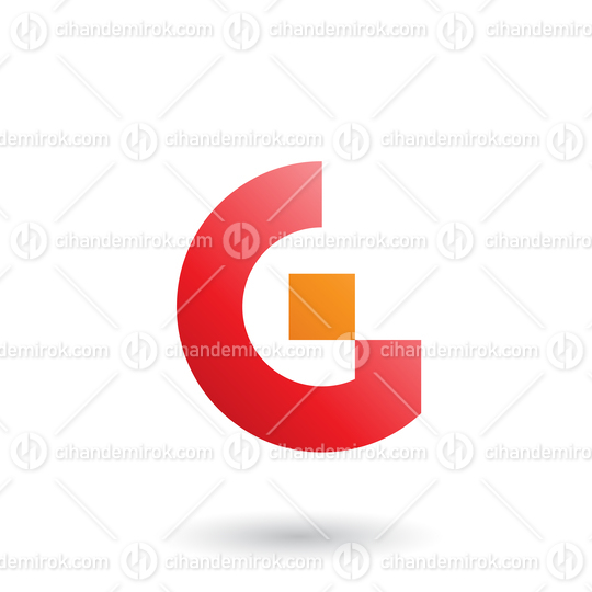 Red Letter G with Rectangular Shapes Vector Illustration