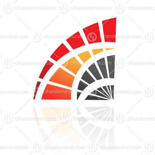 Red Orange and Black Abstract Hand Fan Logo Icon