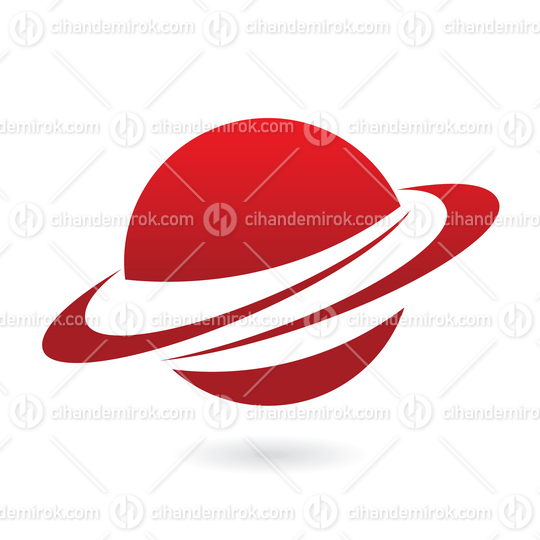 Red Planet Icon Inspired by Saturn