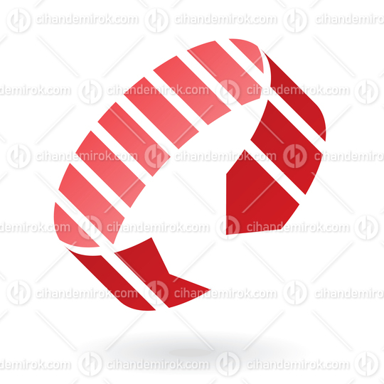 Red Revolving Striped Arrow Abstract Logo Icon