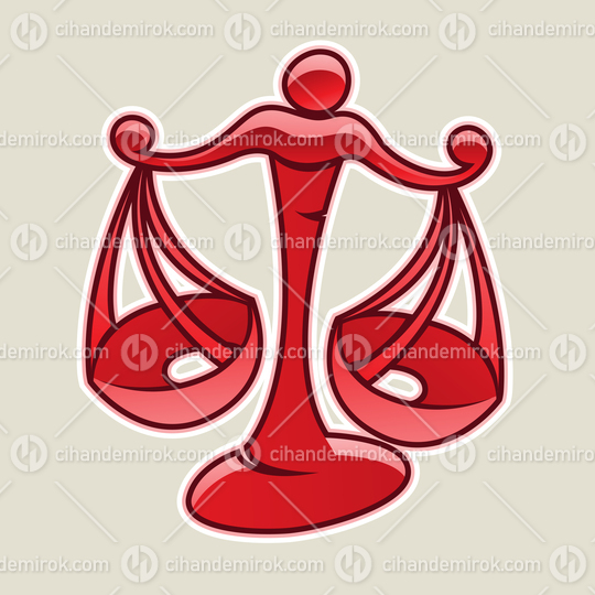 Red Scales and Libra Icon Vector Illustration