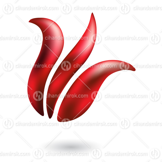Red Shiny Tulip Flower Icon