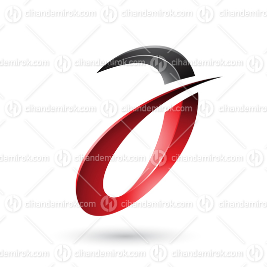 Red Spiky and Glossy Letter A Vector Illustration