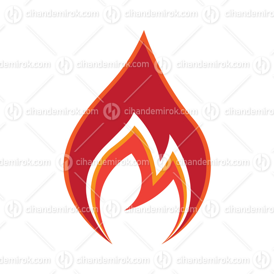 Red Spiky Fire Logo Icon - Bundle No: 096