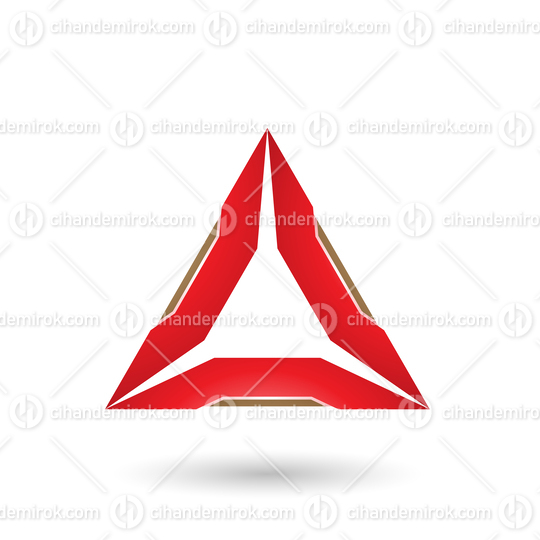 Red Triangle with Beige Edges Vector Illustration